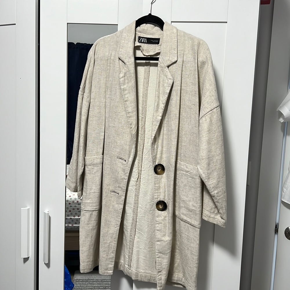 Zara over size blazer cream colour